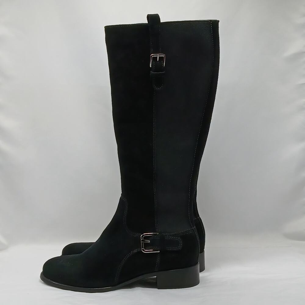 La Canadienne Samia Riding Boots Womens 6M Black Suede Knee High Equestrian Moto